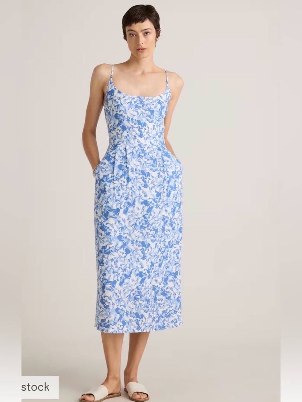 Quince 100% European Linen Scoop Neck Midi Dress Medium - Picture 15 of 15